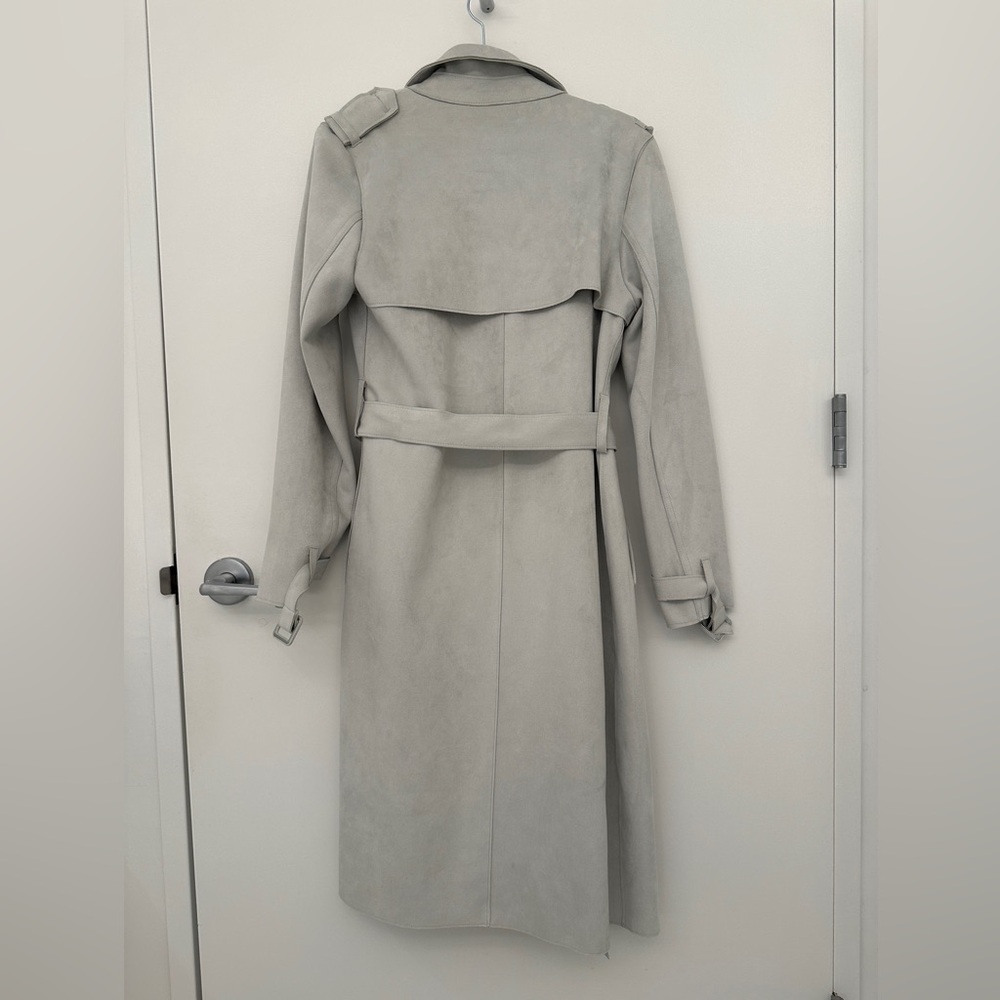 Zara Women's Light Gray Trench Coat - Picture 3 of 4